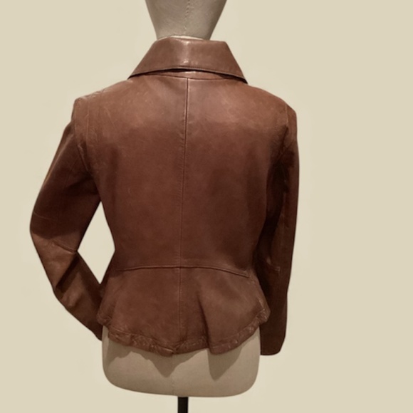Banana Republic Genuine Leather Brown Jacket size medium - Picture 2 of 14